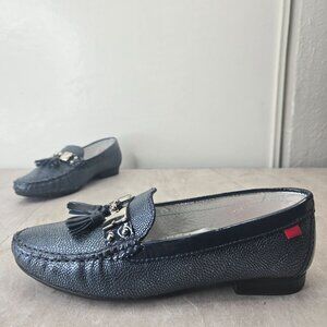 Marc Joseph Tassel Loafers Size 6 Blue Croc Leather Slip On Preppy Dress Shoes